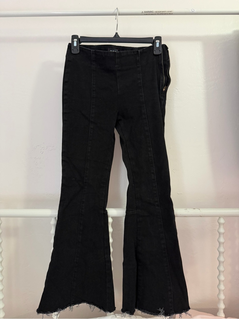 BDG Black Flared Raw Hem Pants